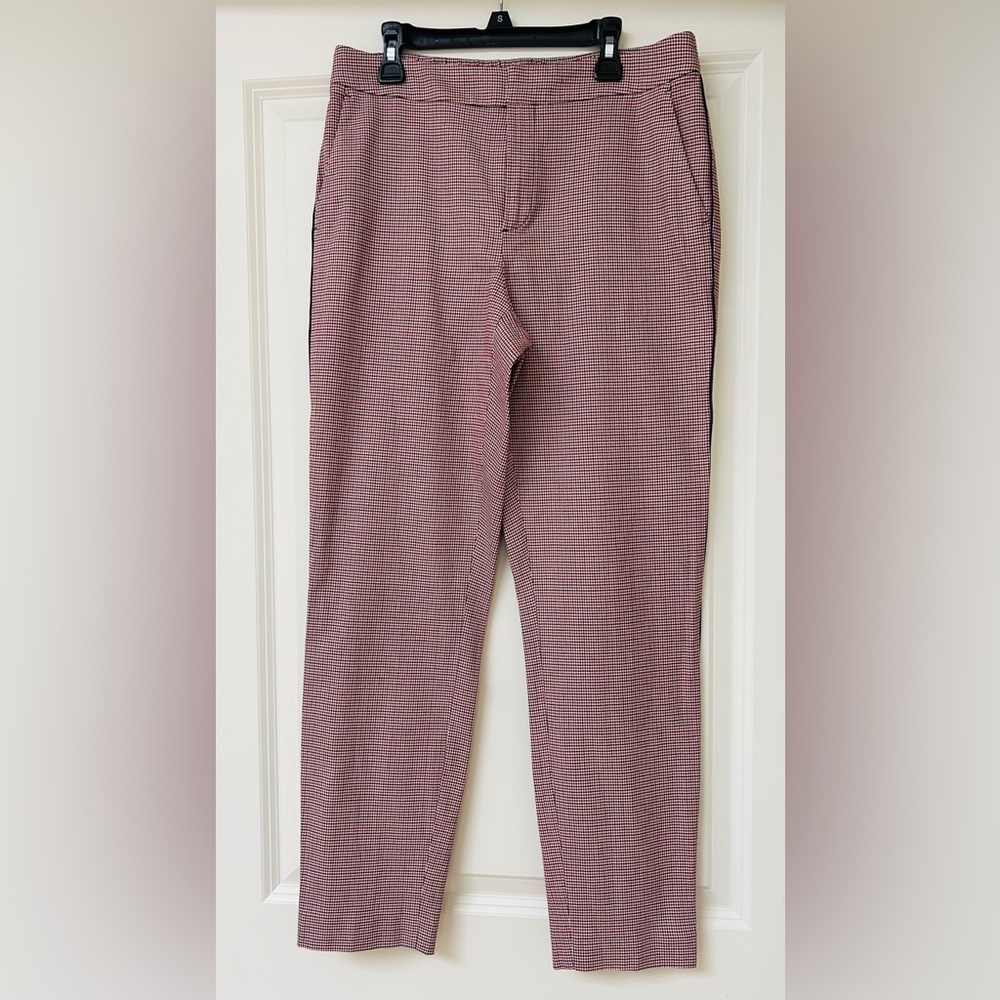 Massimo Dutti Women’s Houndstooth Plaid Tailored Ankle Pant Fully Lined - Sz 8